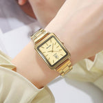 Orologio da donna SKMEI 2566 vintage con cinturino in acciaio, adatto per il lavoro, resistente all'acqua fino a 30 metri, con calendario, movimento al quarzo, ideale per l'uso quotidiano.