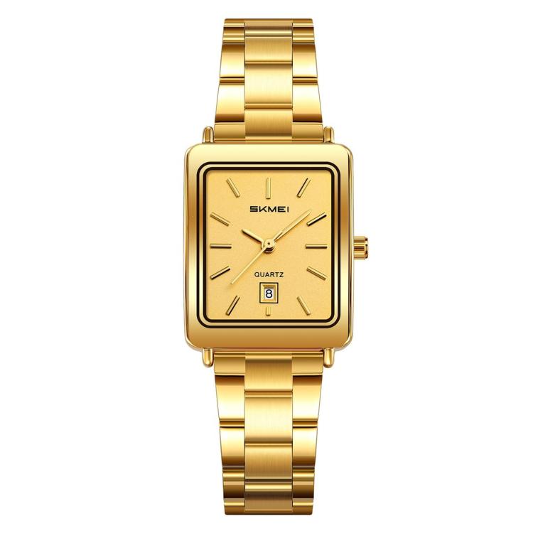 Orologio da donna SKMEI 2566 vintage con cinturino in acciaio, adatto per il lavoro, resistente all'acqua fino a 30 metri, con calendario, movimento al quarzo, ideale per l'uso quotidiano.