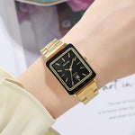 Orologio da donna SKMEI 2566 vintage con cinturino in acciaio, adatto per il lavoro, resistente all'acqua fino a 30 metri, con calendario, movimento al quarzo, ideale per l'uso quotidiano.