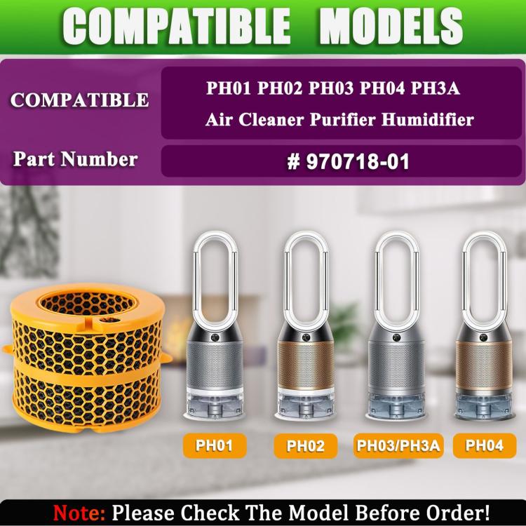 Filtro di ricambio in fibra di carbonio per purificatore d'aria Dyson Humidify+Cool PH01 / PH02 / PH03 / PH04 / PH3A, Carbon Fiber
