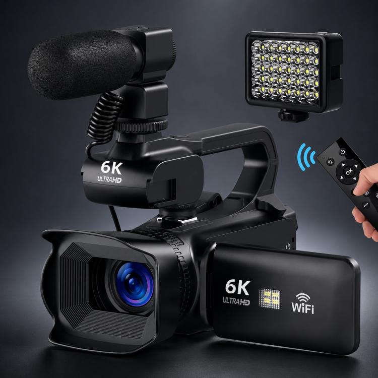 Videocamera digitale 64MP 6K zoom 18x schermo touch 4"