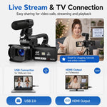 Videocamera digitale 64MP 6K zoom 18x schermo touch 4"