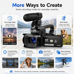 Videocamera digitale 64MP 6K zoom 18x schermo touch 4"