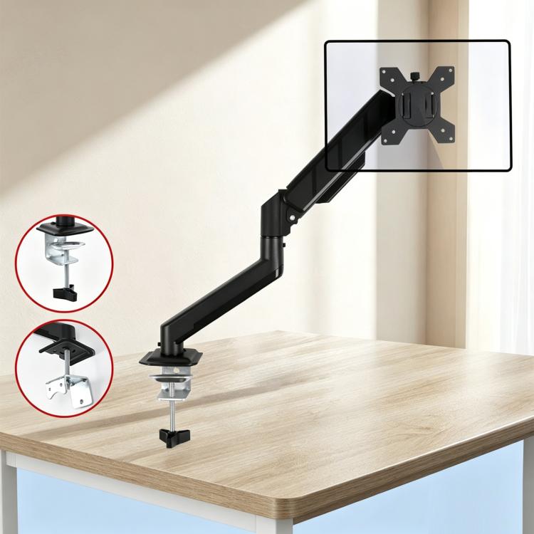 Supporto da tavolo regolabile in altezza con molla a cilindro per monitor da 10-32 pollici., DY-01