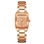 Orologio da donna SKMEI 2578 in acciaio inossidabile, stile vintage quadrato, resistente all'acqua fino a 30 metri, movimento al quarzo.