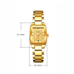 Orologio da donna SKMEI 2578 in acciaio inossidabile, stile vintage quadrato, resistente all'acqua fino a 30 metri, movimento al quarzo.