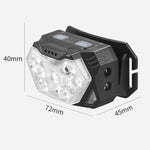 Lampada frontale intelligente GY26 con 9 LED e sensore di movimento, luce rossa COB impermeabile per esterni, ideale per la pesca notturna., Rechargeable, Battery