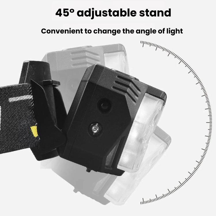 Lampada frontale intelligente GY26 con 9 LED e sensore di movimento, luce rossa COB impermeabile per esterni, ideale per la pesca notturna., Rechargeable, Battery