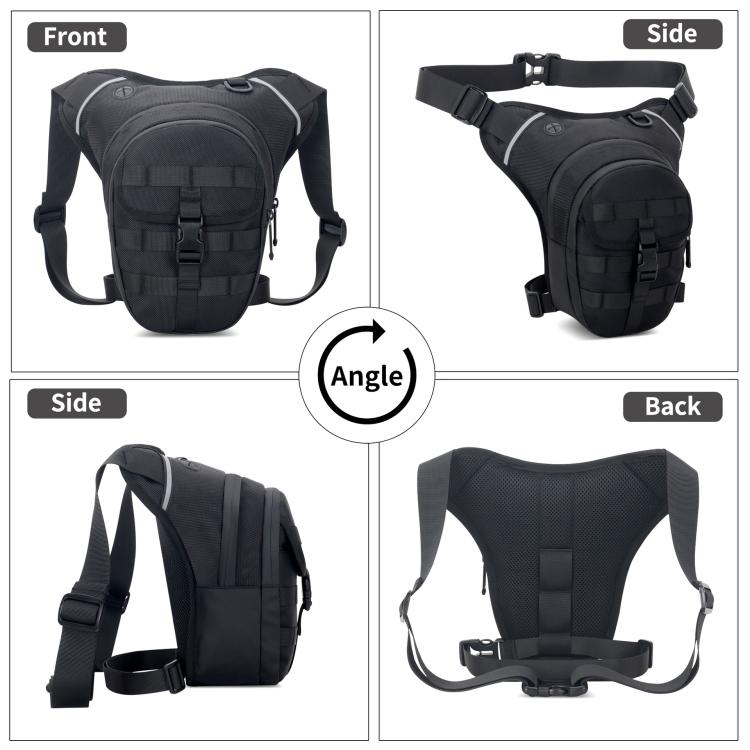 Borsa da gamba multifunzionale per esterni, borsa da cintura impermeabile di grande capacità per ciclismo.