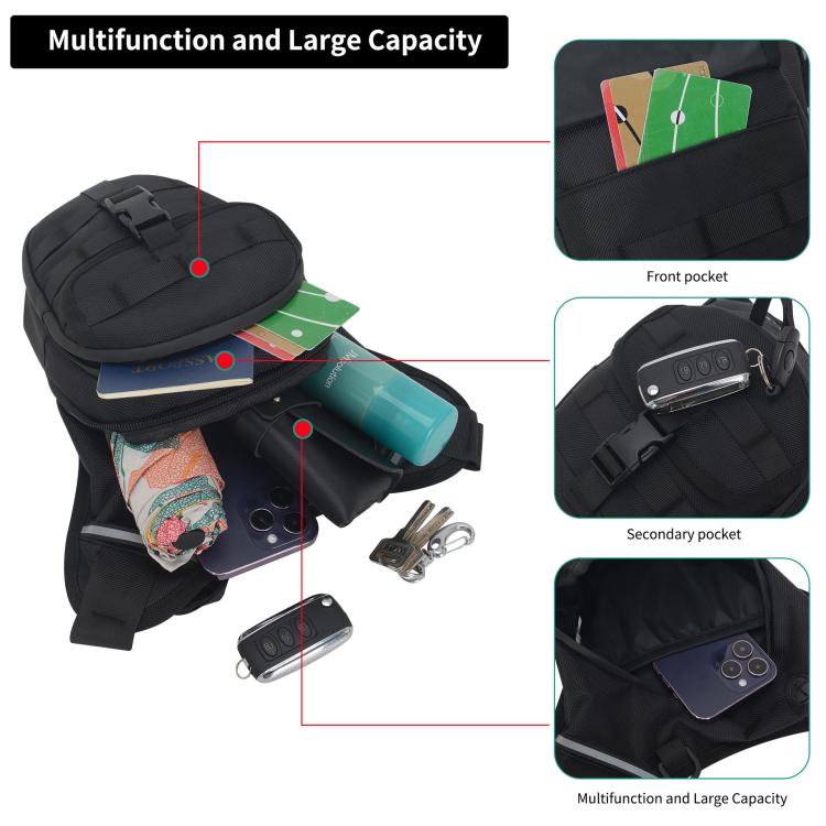 Borsa da gamba multifunzionale per esterni, borsa da cintura impermeabile di grande capacità per ciclismo.