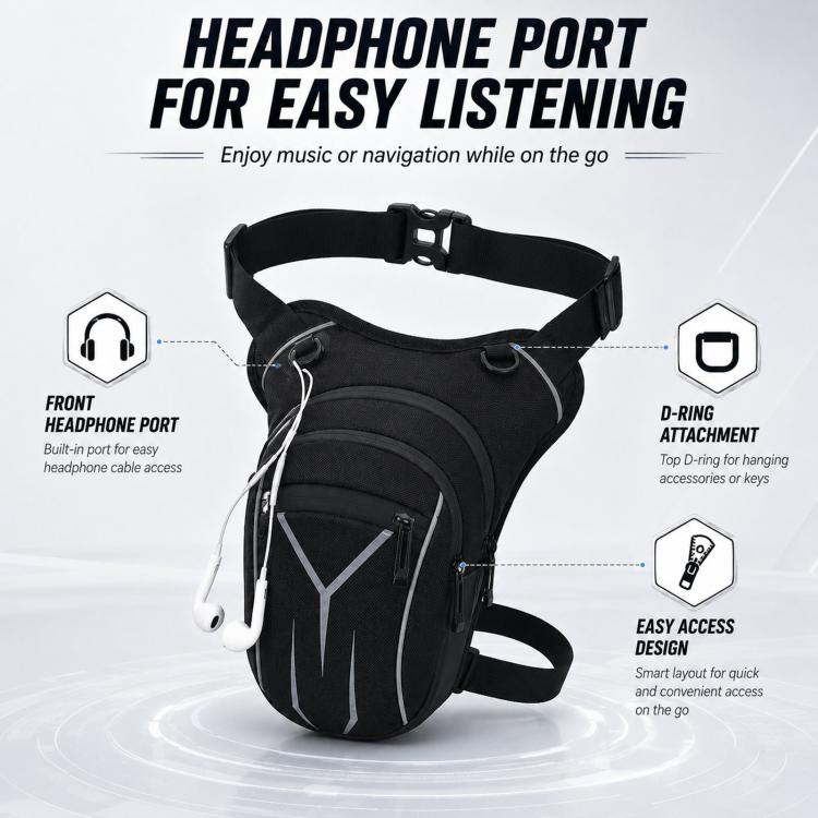 Borsa a tracolla impermeabile da uomo, borsa sportiva da esterno di grande capacità, borsa da gamba per motociclismo.