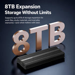 Box esterno per SSD M.2 NVMe Blueendless M6NA da 20 Gbps, con interfaccia USB 3.2 Gen 2x2 Type-C e custodia in alluminio per SSD 2230/2242/2260/2280 fino a 8 TB., M6NA