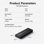 Box esterno per SSD M.2 NVMe Blueendless M6NA da 20 Gbps, con interfaccia USB 3.2 Gen 2x2 Type-C e custodia in alluminio per SSD 2230/2242/2260/2280 fino a 8 TB., M6NA