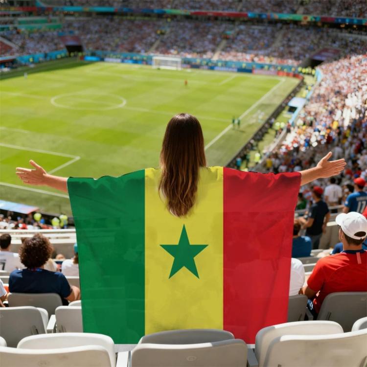 Mantelli e bandiere dei tifosi USA-Canada-Messico per i Mondiali, Argentina, Australia, Brazil, Belgium, Denmark, Germany, Ecuador, France, Colombia, Netherlands, Canada, Croatia, United States, Mexico, Norway, Portugal, Switzerland, Senegal, Turkey   ...