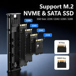 SSD Enclosure 10Gbps Aluminum USB-C 3.2 Solid State Drives, Supports Max 8TB, Blueendless 2821N M.2 NVME, Blueendless 2821SN M.2 NVME / SATA
