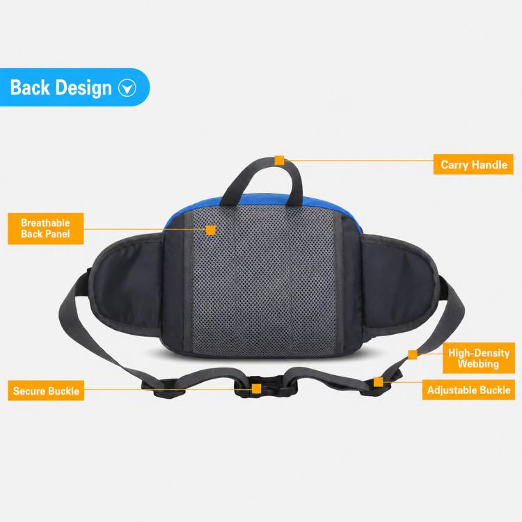 Marsupio sportivo multifunzionale impermeabile di grande capacità per attività all'aperto e trekking, borsa a tracolla impermeabile.