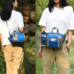 Marsupio sportivo multifunzionale impermeabile di grande capacità per attività all'aperto e trekking, borsa a tracolla impermeabile.