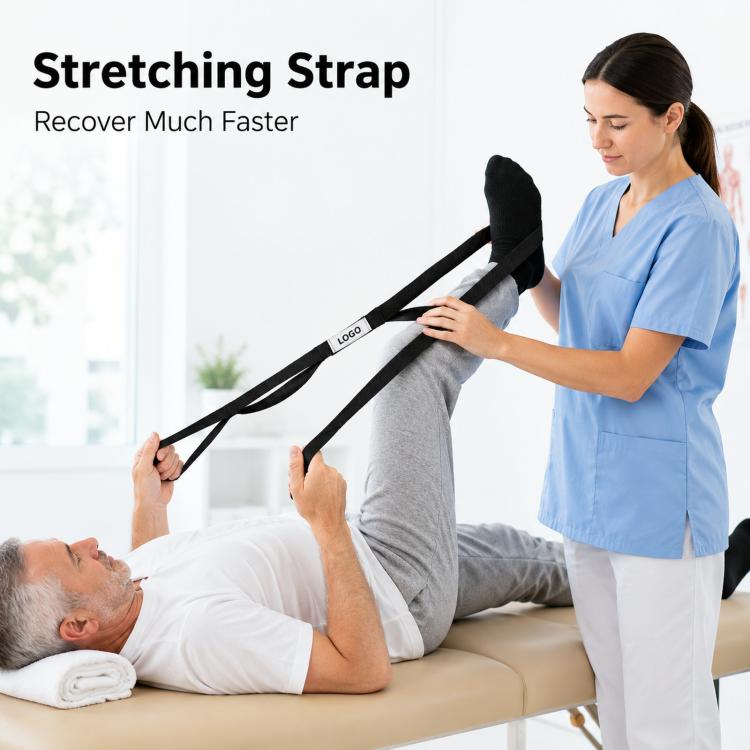 Cinghia per stretching yoga a 10 anelli da 74,8 pollici, non elastica, per fisioterapia, stretching dei muscoli posteriori della coscia e pilates.