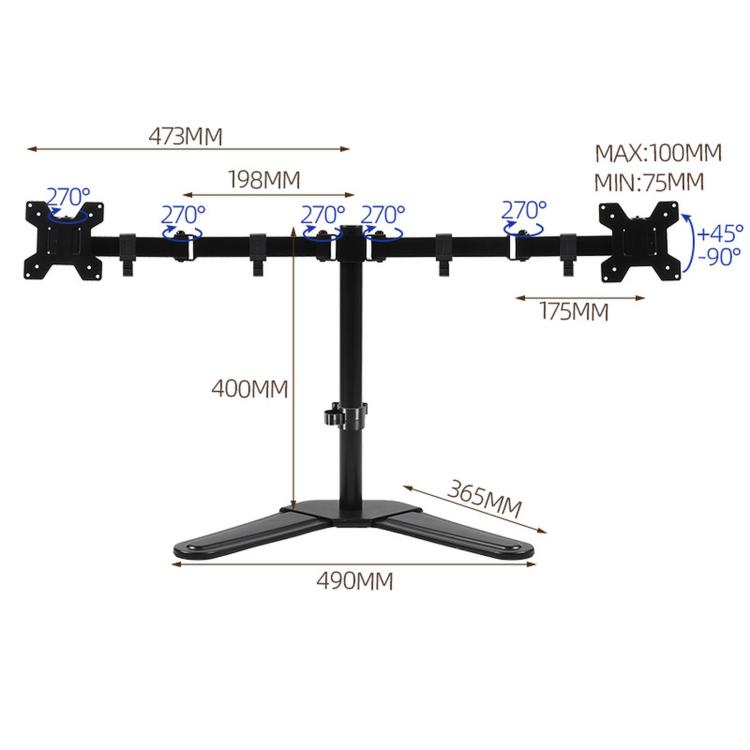 Supporto per monitor girevole, regolabile in altezza e con sbalzo da 10 a 32 pollici., ZX-01