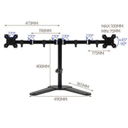 Supporto per monitor girevole, regolabile in altezza e con sbalzo da 10 a 32 pollici., ZX-01