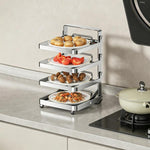 Scaffale da cucina a più livelli per la preparazione degli alimenti, pieghevole, per riporre gli alimenti, Black 4-layer Desktop, Black 5-layer Desktop, White 4-layer Desktop, White 5-layer Desktop, Black 4-layer Wall-mounted, Black 5-layer Wall-mounte...
