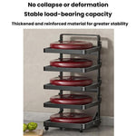 Scaffale da cucina a più livelli per la preparazione degli alimenti, pieghevole, per riporre gli alimenti, Black 4-layer Desktop, Black 5-layer Desktop, White 4-layer Desktop, White 5-layer Desktop, Black 4-layer Wall-mounted, Black 5-layer Wall-mounte...