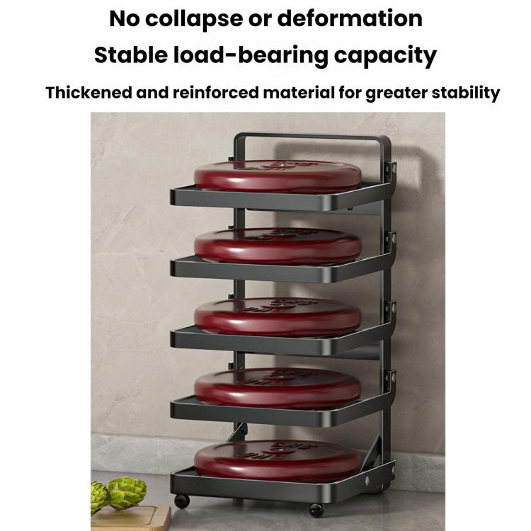 Scaffale da cucina a più livelli per la preparazione degli alimenti, pieghevole, per riporre gli alimenti, Black 4-layer Desktop, Black 5-layer Desktop, White 4-layer Desktop, White 5-layer Desktop, Black 4-layer Wall-mounted, Black 5-layer Wall-mounte...