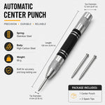 Punzone centrale automatico da 5 pollici, punzone centrale a molla, tracciatore per metallo/legno e rompivetro, strumento di fuga di emergenza., with 2 Spare Tips