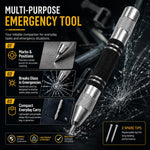 Punzone centrale automatico da 5 pollici, punzone centrale a molla, tracciatore per metallo/legno e rompivetro, strumento di fuga di emergenza., with 2 Spare Tips