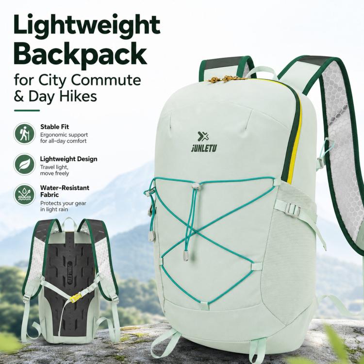 Zaino sportivo impermeabile JUNLETU per attività all'aperto, ultraleggero e traspirante, ideale per trail e ciclismo.