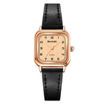 Orologio da donna al quarzo quadrato SKMEI 2579 con cinturino in pelle.