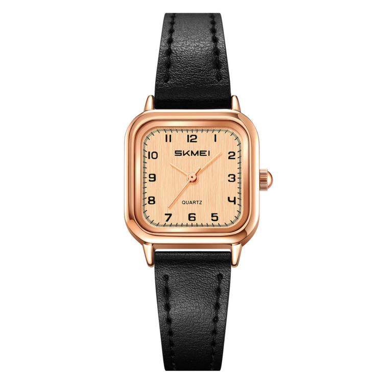 Orologio da donna al quarzo quadrato SKMEI 2579 con cinturino in pelle.