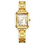 Orologio da donna SKMEI 2582 elegante, quadrato, con cinturino in acciaio inossidabile, impermeabile fino a 30 metri, al quarzo.