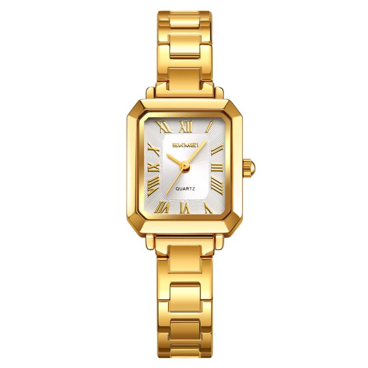 Orologio da donna SKMEI 2582 elegante, quadrato, con cinturino in acciaio inossidabile, impermeabile fino a 30 metri, al quarzo.