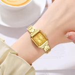 Orologio da donna SKMEI 2582 elegante, quadrato, con cinturino in acciaio inossidabile, impermeabile fino a 30 metri, al quarzo.