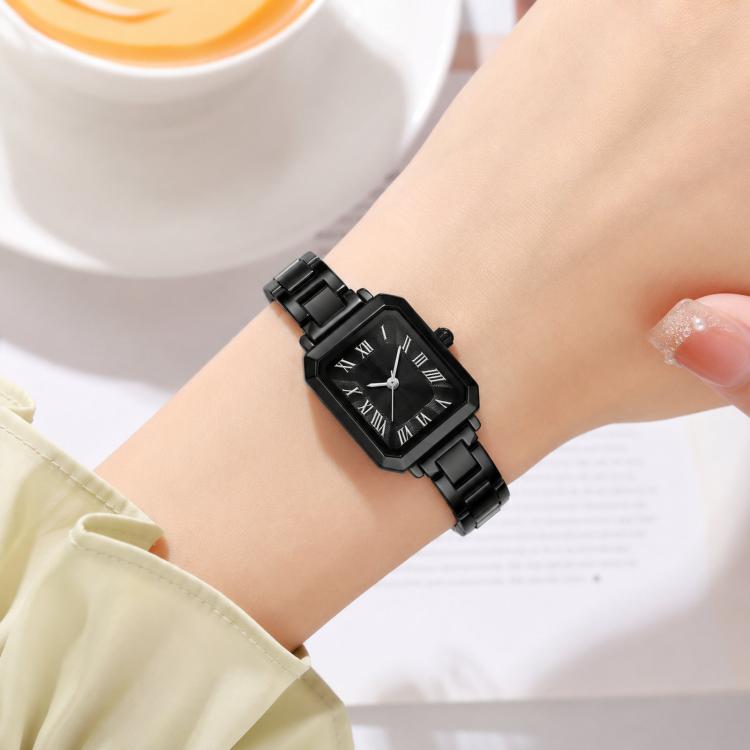 Orologio da donna SKMEI 2582 elegante, quadrato, con cinturino in acciaio inossidabile, impermeabile fino a 30 metri, al quarzo.