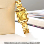 Orologio da donna SKMEI 2582 elegante, quadrato, con cinturino in acciaio inossidabile, impermeabile fino a 30 metri, al quarzo.