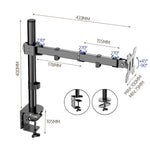 Supporto meccanico girevole a braccio singolo per monitor di computer con morsetto da scrivania, ZX-MT011