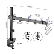 Supporto meccanico girevole a braccio singolo per monitor di computer con morsetto da scrivania, ZX-MT011