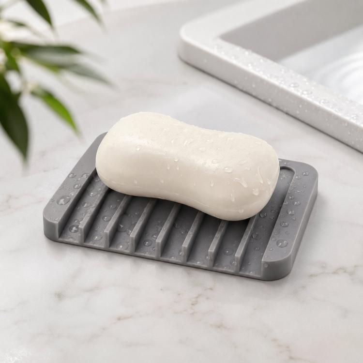 Portasapone in silicone autodrenante, flessibile e infrangibile, ideale per bagno, doccia, vasca da bagno e lavello della cucina.