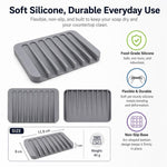 Portasapone in silicone autodrenante, flessibile e infrangibile, ideale per bagno, doccia, vasca da bagno e lavello della cucina.