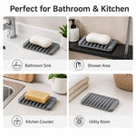 Portasapone in silicone autodrenante, flessibile e infrangibile, ideale per bagno, doccia, vasca da bagno e lavello della cucina.