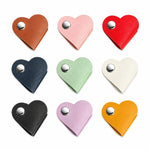 Confezione da 9 organizer per cavi in pelle a forma di cuore, simpatici cinturini in pelle PU per cavi di ricarica e cuffie, avvolgicavo riutilizzabile con clip a scatto in metallo