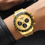 Orologio digitale da uomo SKMEI 2587 con cinturino in acciaio inossidabile, triplo quadrante, cronografo e impermeabilità fino a 30 metri.