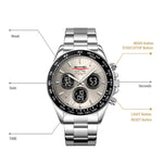 Orologio digitale da uomo SKMEI 2587 con cinturino in acciaio inossidabile, triplo quadrante, cronografo e impermeabilità fino a 30 metri.