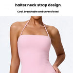 Tuta intera da yoga con scollo all'americana e effetto push-up per i fianchi, abbigliamento casual svasato da donna per fitness e yoga., S, M, L