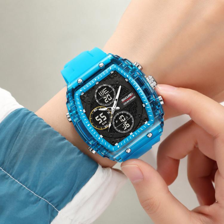 Orologio sportivo multifunzione SKMEI 2602 con doppio display, impermeabile fino a 50 metri, cronografo, display luminoso e design per attività all'aperto.