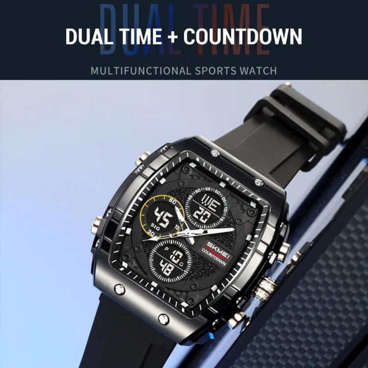 Orologio sportivo multifunzione SKMEI 2602 con doppio display, impermeabile fino a 50 metri, cronografo, display luminoso e design per attività all'aperto.