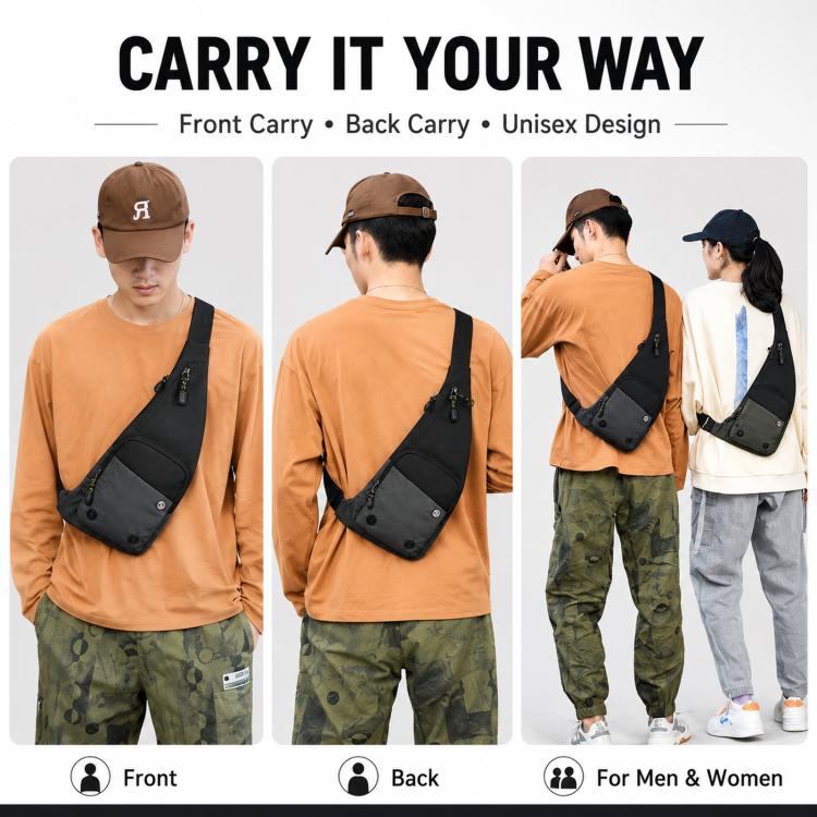 Borsa a tracolla color block impermeabile sportiva casual marsupio