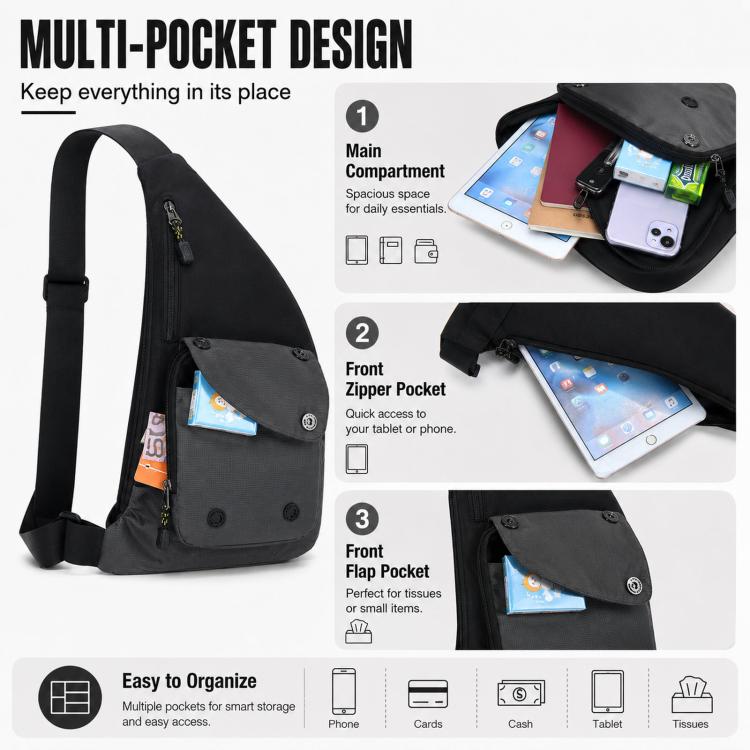 Borsa a tracolla color block impermeabile sportiva casual marsupio